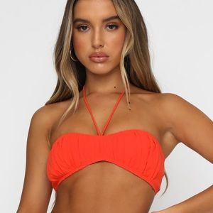 White fox “Italian romance crop orange” top
